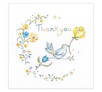 Berni Parker Thank You Card for Women - Pretty Bluebird & Rose Design - Premium Greeting Card with Envelope
