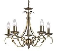 Bernice 5lt Pendant 60W - Antique Brass Plate