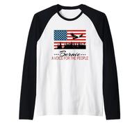 Bernie Sanders Grassroots America Political Flag & Eagle Raglan Baseball Tee