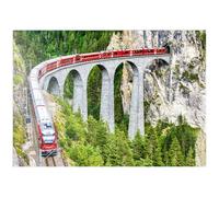 Bernina Express Glacier Train On The Landwasser Viaduct In The Swiss Alps - Premium 1000 pieces Puzzle - MyPuzzle special collection from Puzzle Galaxy