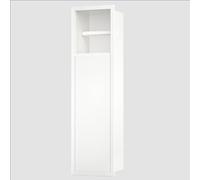 Bernkot Flush-Mounted Cabinet Module Stainless Steel for Toilet Brush Set, Bathroom Cabinet with Toilet Paper Holder, with Sliding Door, 63 x 15 x 15 cm, White