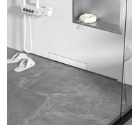 Bernkot Linear Wall Drain 30’’, 304 Stainless Steel Side Drain w/Tiled Grate & Hair Strainer, Brushed Tiled Shower Drain for Bathroom, CUPC Certified