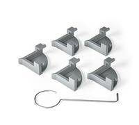 Bernkot Tile Tray Supporters for Shower Drain, 5PCS Plastic Clips + 1PC Lifting Hook, Grey (Fit Floor Drain Below 12'')