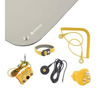 BERNSTEIN ESD Handling Set 6-Piece ESD Matte Grey (900 x 610 x 2) Bracelet 2 Cables 2 Earth Plugs Solder-proof Workstation Pad with Professional Accessories for Personal Grounding