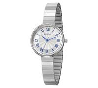 BERNY Silver Watches for Women Vintage Wrist Watch Ladies Analog Quartz Watches with All Stainless Steel Expansion Band 3ATM Waterproof Roman Indices