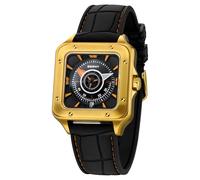 BERNY Square Automatic Watch for Men 10ATM Waterproof Analog Mechanical Wristwatch with Super Luminous AR Coating Sapphire Lens Fluororubber Strap