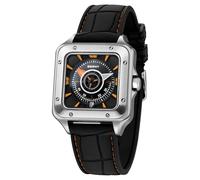 BERNY Square Automatic Watch for Men 10ATM Waterproof Analog Mechanical Wristwatch with Super Luminous AR Coating Sapphire Lens Fluororubber Strap
