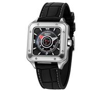 BERNY Square Automatic Watch for Men 10ATM Waterproof Analog Mechanical Wristwatch with Super Luminous AR Coating Sapphire Lens Fluororubber Strap