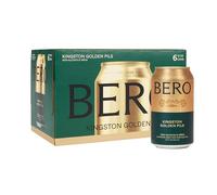 BERO Kingston Golden Pils Non-Alcoholic Beer, 6-Pack Lager-Style Craft Brew, NA Beer by Tom Holland, Golden Taste, Alcohol Alternative Beverages, Drink for Any Occasion