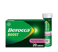 Berocca Boost Effervescent Tablets with Guarana, Caffeine and Vitamin B12, Also Contains Vitamin C and Magnesium, 1 Pack of 20-3 Weeks Supply