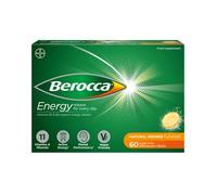 Berocca Energy Effervescent Tablets Including B Vitamins, Magnesium & Zinc - Vitamin C - Support Energy Release & Immune System* - 60 Tablets - Orang