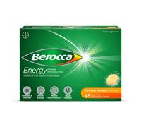Berocca Energy Effervescent Tablets Natural Orange Flavour 45 Tablets