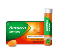 Berocca Immuno Effervescent Tablets, 11 Vitamins and Minerals,