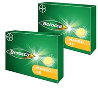 Berocca Mango - Vitamin C Effervescent Tablets - Including B Vitamins, Magnesium, Calcium & Zinc - Support Energy Release & Immune System - 90 Tablets (2 Pack of 45) 3 Months Supply