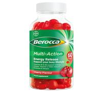 Berocca Multi-Action Multivitamin Gummies - Including Vitamin D, C, A, B-Complex (B1, B2, B3, B6, B7 & B12), E - Supplement for Women, Men and Kids - 60 Gummies - Cherry Flavour