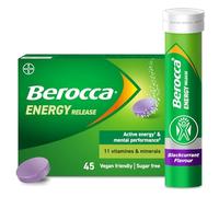 Berocca Vitamin C Effervescent Tablets - Including B Vitamins, Magnesium, Calcium & Zinc - Support Energy Release & Immune System - 45 Tablets - Blackcurrant Flavour