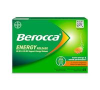 Berocca Vitamin C Effervescent Tablets, with Magnesium, Vitamin B12 & Vitamin B Complex, Orange Flavour, 1 Pack of 45 Tablets - 6 Weeks Supply