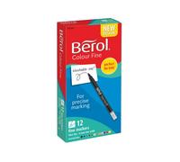 Berol Colour Fine Pen Water Based Ink Assorted (Pack of 12) S0672870