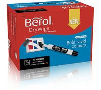 Berol Dry Wipe Marker Round Pk48-Assorted