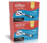 Berol Dry Wipe Whiteboard Marker Pens Assorted colours Bullet Tip Pack of 96