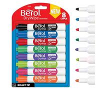 Berol Dry Wipe Bullet Tip Whiteboard Marker - Assorted Colours (Pack of 8)