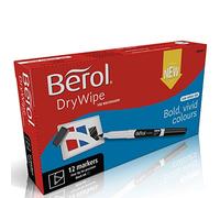 Berol DryWipe Pen Fine Black, Pack of 12 1984901