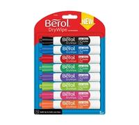 Berol Dry Wipe Bullet Tip Whiteboard Marker - Assorted Colours (Pack of 8)