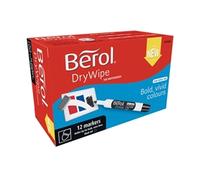Berol DryWipe Marker Bullet Tip Black, Pack of 12 1984866