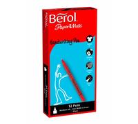 Berol Handwriting Pen with 0.6 mm Medium Nib - Black, Box of 12