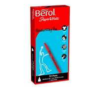 Berol Handwriting Pen with 0.6 mm Medium Nib - Dark Blue, Box of 12