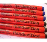 Berol Handwriting Pens 6 Pack MIXED (3 x Blue + 3 x Black)