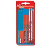 Berol School Set (3 Pencils, 2 Pens, Ruler, Eraser, Sharpener)