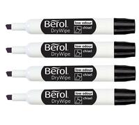 Berol DryWipe Whiteboard Marker Pens Chisel Tip Black Low-Odour Ink 48 Dry Erase Markers
