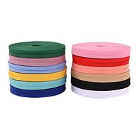 Berolle 12 Colors 96m Double Fold Bias Ribbon Binding Tape Satin Twill Stretch Ribbon Tape for DIY Garment Sewing and Trimming Sewing Apparel Binding Decorating