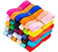 Berolle 90 Yards 30 Colors Grosgrain Ribbon Mixed Color Double Face Solid Polyester Ribbon (5/8")