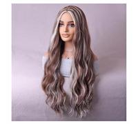 BERON Blonde Brown Wig Long Wavy Wigs for Women Curly Highlights Color Heat Resistant Synthetic Hair Wigs for Cosplay Party Daily Use