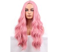 Beron - Pink Wigs Long Wavy Wig for Women Costume Curly Light Color Girls Synthetic Hair Wigs Heat Resistant for Cosplay Party or Daily Use