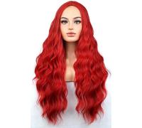 BERON Red Wigs Long Wavy Wig for Women Curly Heat Resistant Synthetic Hair Wigs for Cosplay Party Daily or Use