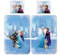 BERONAGE Frozen 2 Children's Double Bed Linen Frozen Sven 135 x 200 cm + 80 x 80 cm 100% Cotton Renforcé Linen Quality YKK Zip Disney Anna Elsa Olaf Unfrozen German Size