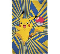 BERONAGE Go Pikatchu Large Pokémon Blanket 160 x 200 cm Super Soft Flannel Blanket Sofa Blanket Coral Fleece Blanket Pokémon Snap Pokeball Ash Legends Arceus Diamond Pearl Fitted Bed