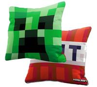 BERONAGE Minecraft Creeper & TNT Cushion 40 x 40 cm Reversible Cushion Sofa Cushion Decorative Cushion Children Cuddly Cushion Gaming Gamer Gift Living Room Bed Couch Decoration & Gift Idea
