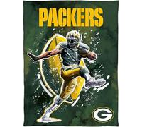 BERONAGE NFL Green Bay Packers Blanket 150 x 200 cm 100% Polyester Wellsoft Cuddly Blanket Soft Fluffy Sofa Sleeping Blanket American Football Fan Item Gift