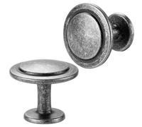 BEROSSA Antique Iron Kitchen Cabinet Knobs Vintage Iron Drawer Knobs, 10 Pack 1-1/4 Inch, 8222 Round Single Hole Cabinet Pulls for Kitchen Cabinets Drawers Bedroom Dresser Cupboard Bathroom Vanity