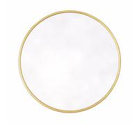 BERPAR Wall-Mounted Round Mirror 50cm - Minimalist Gold Decorative Wall Mirror with Slim Metal Frame, Modern Contemporary Design for Bathroom, Bedroom, Living Room, Hallway & Home Interior Décor
