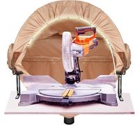 BERPET Miter Saw Dust Collection Hood with Light, Dust Solution for Miter Saws, Dust Collector, Accessory Holes, Universal Fit, Storage Bag - Khaki