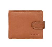 Berreri Men's Genuine Leather Wallet with Gift Box Coin Pocket RFID Blocking Secret comparment Multi Credit Card Soft Durable Leather - Natural Tan
