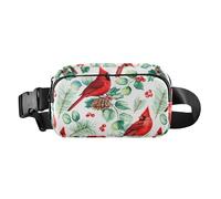 Berries Bird White Fanny Pack for Women Men Crossbody Belt Bag Fashion Waist Packs Purse with Adjustable Strap Bum Bag for Outdoors Workout Travel