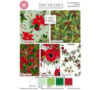 Berries & Blooms Crafty Lass 100% Cotton Christmas Prints 5Pcs Fat Quarter (45x 55cm) Wide for Crafting, Sewing, Home Décor, Kid's Craft