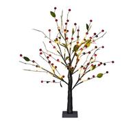 Berries LED Lighted Tabletop Tree Light Battery Operated Decorative Lights, Fruit Bonsai Night Branch Powered, Bendable Poles