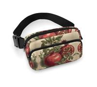 Berries of Pomegranate Printed Fanny Pack Fanny Packs for Women Men,Crossbody Bag Large Chest Bag with Adjustable Strap for Outdoors Workout Traveling Casual Running, Berries of Pomegranate, 20x13cm
